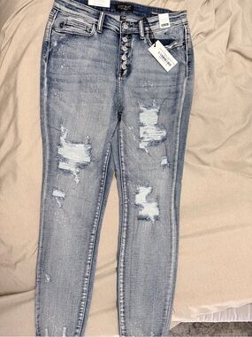 Judy Blue Light Blue Distressed Skinny Jeans 11/30